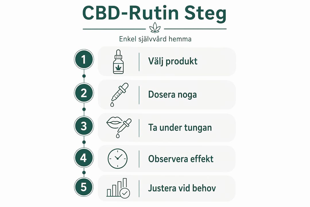Steg-för-steg-guide: Så kan du skapa en daglig rutin med CBD – allt i en överskådlig infographic.