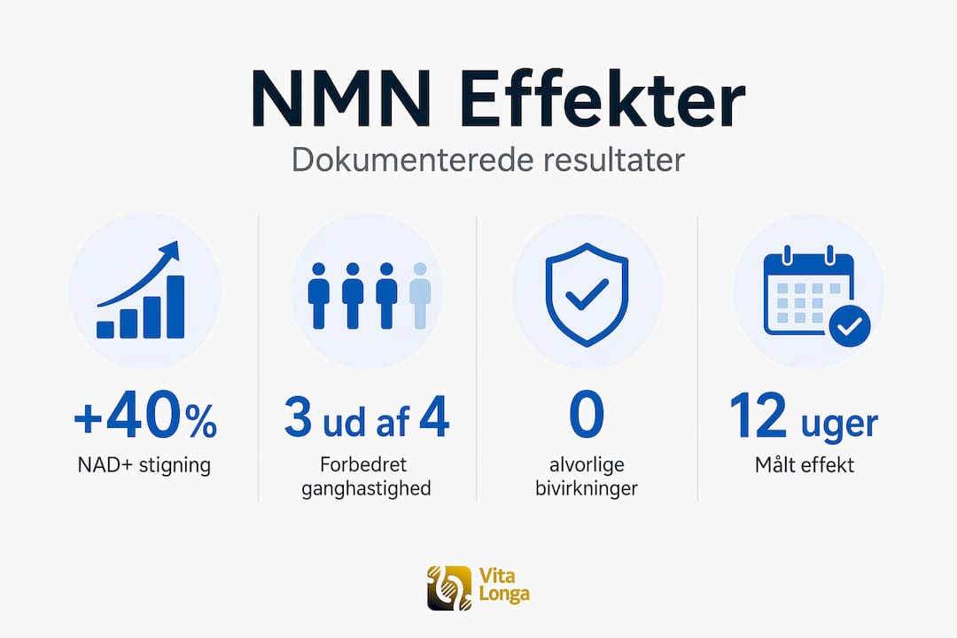 Grafisk oversigt over NMN’s virkninger og vigtigste tal