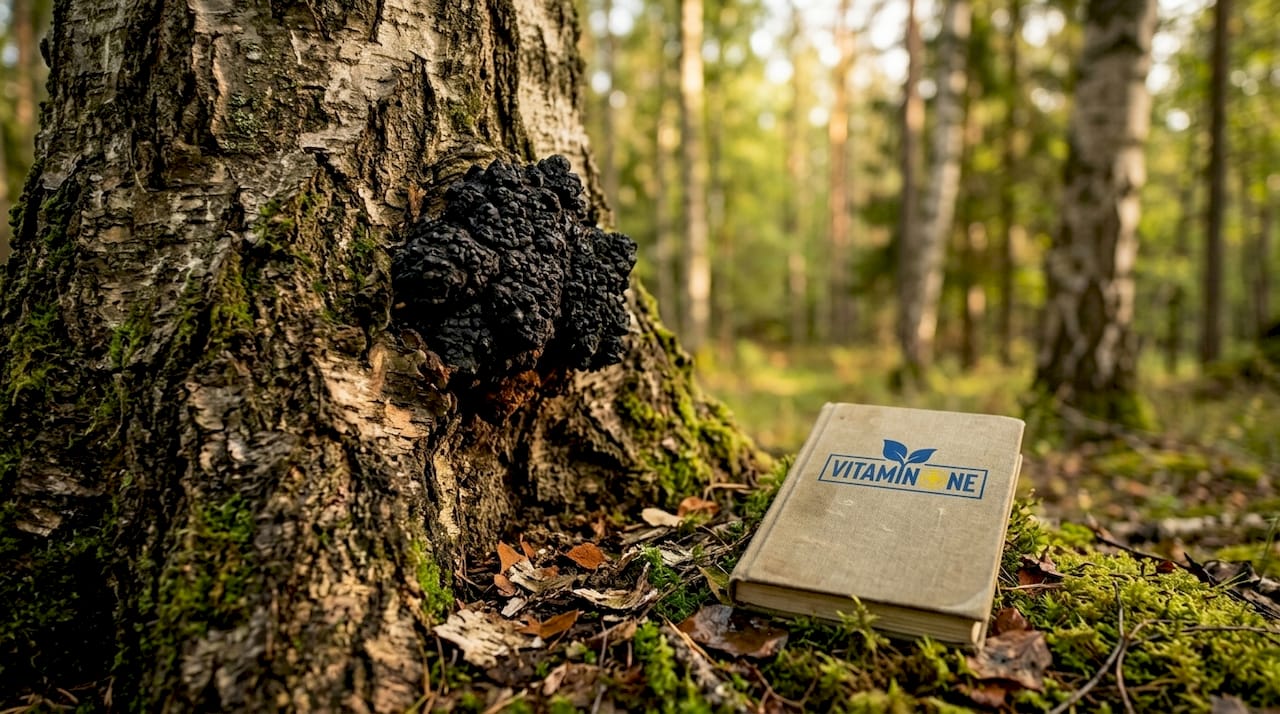 Chaga, eller sprängticka som den också kallas, trivs på björkar ute i våra svenska skogar.