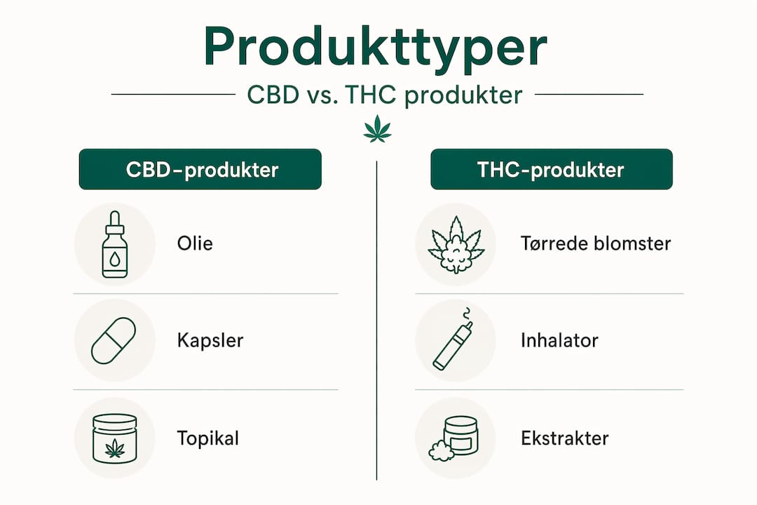 Grafisk overblik: De forskellige typer cannabisprodukter