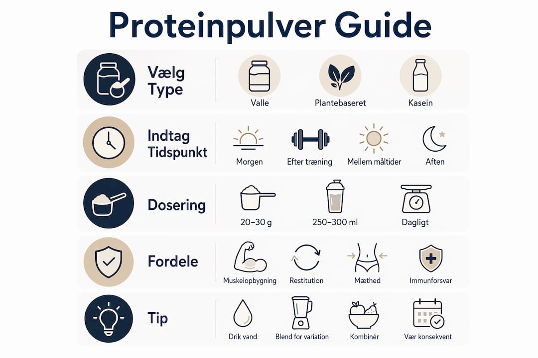 Grafisk oversigt: Sådan bruger du proteinpulver – trin for trin