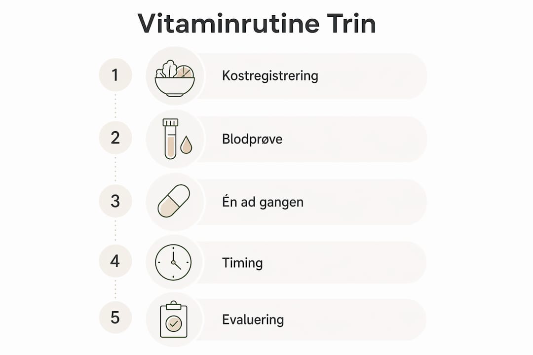 Se infografikken med en nem guide til at planlægge din vitaminrutine trin for trin.