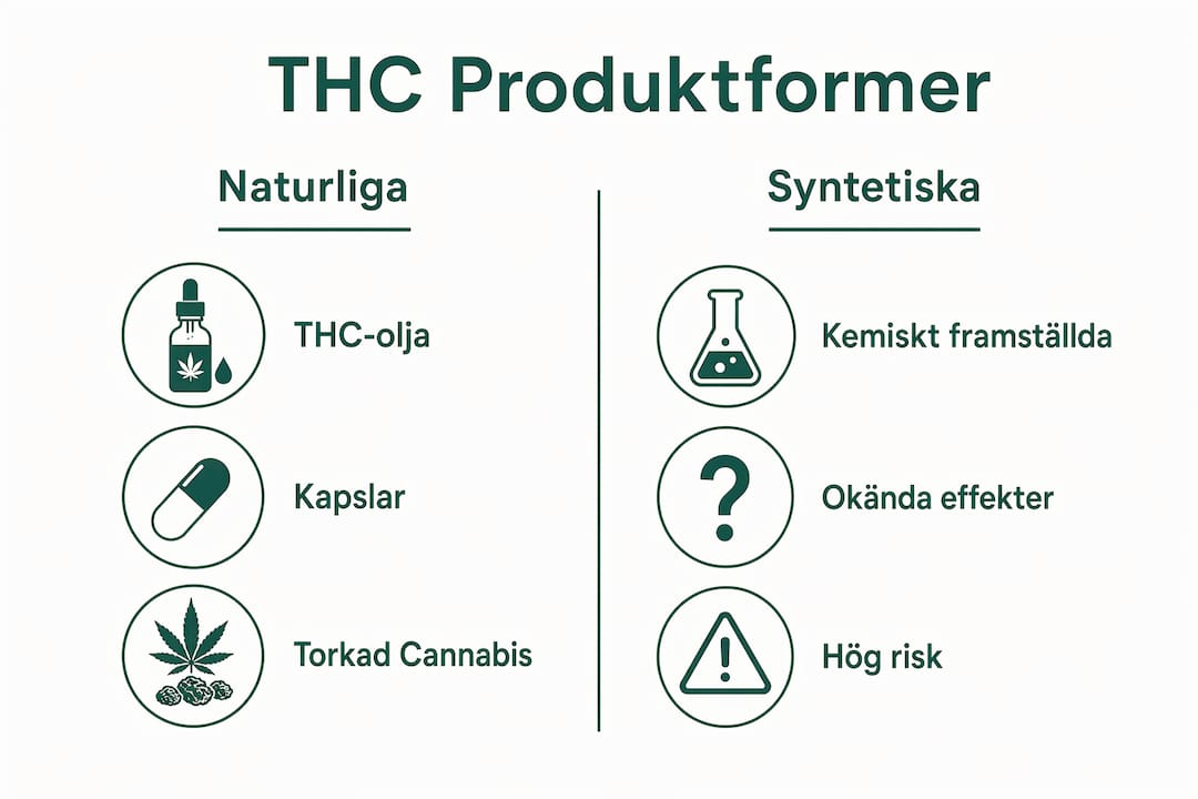 Grafisk översikt: Skillnader mellan naturligt och syntetiskt THC