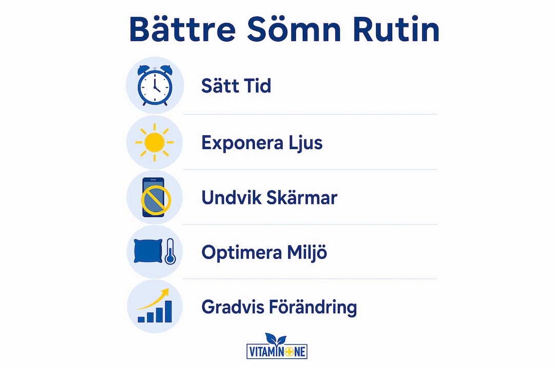 Illustration som guidar dig till bättre sömn – steg för steg