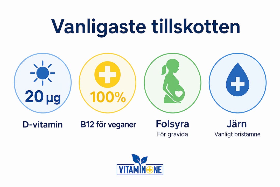 Infografik: De vanligaste vitamintillskotten bland svenskar