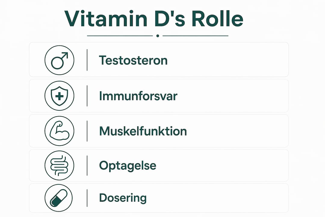 Infografik: Fem vigtige skridt til at forstå D-vitamin og dets betydning for mænds sundhed