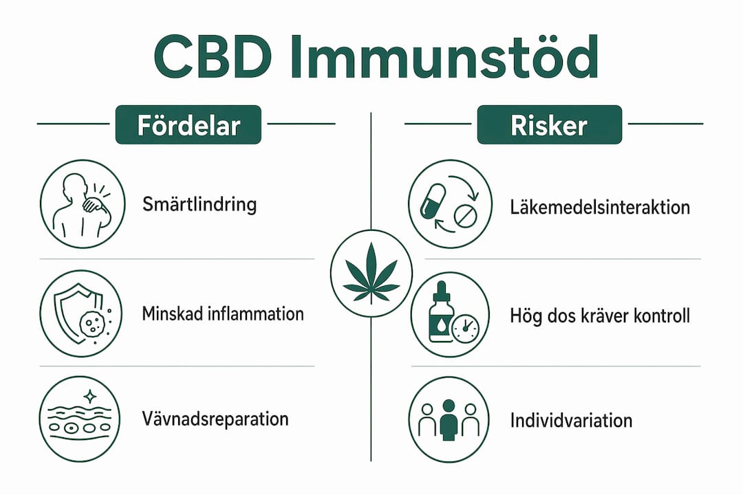 Grafik som tydligt visar både för- och nackdelar med CBD