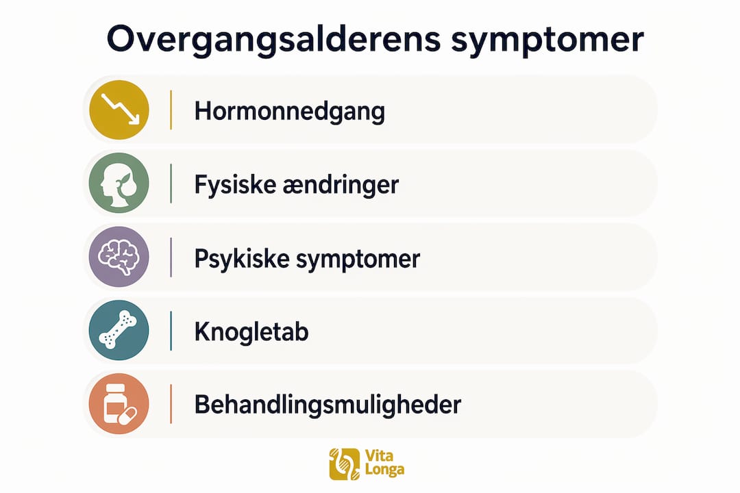 Grafisk oversigt: Symptomer på overgangsalderen og muligheder for behandling