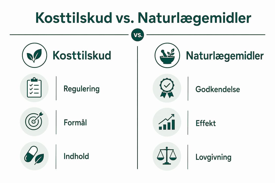 Infografik: Hvad er forskellen på kosttilskud og naturlægemidler?