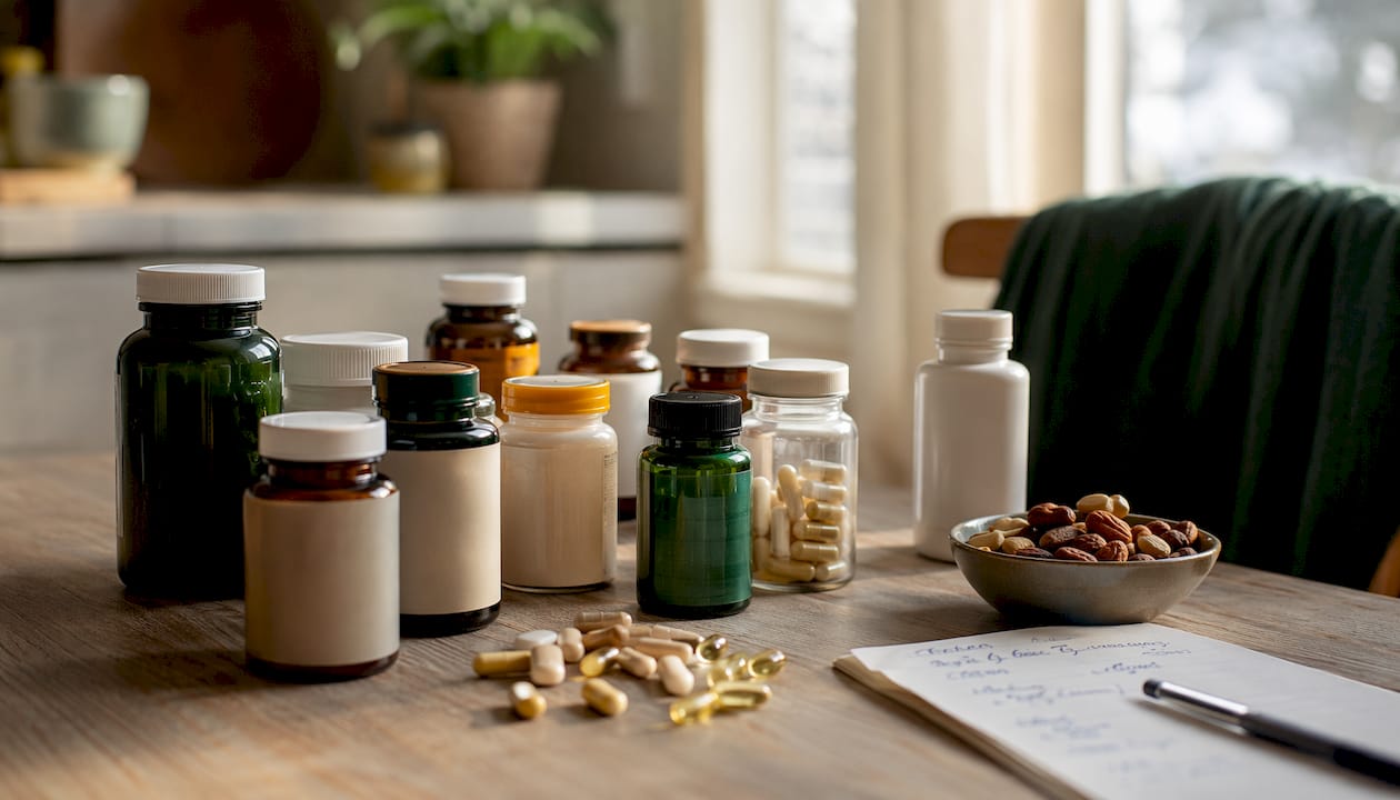 Närbild på kapslar med vitaminer och mineraler