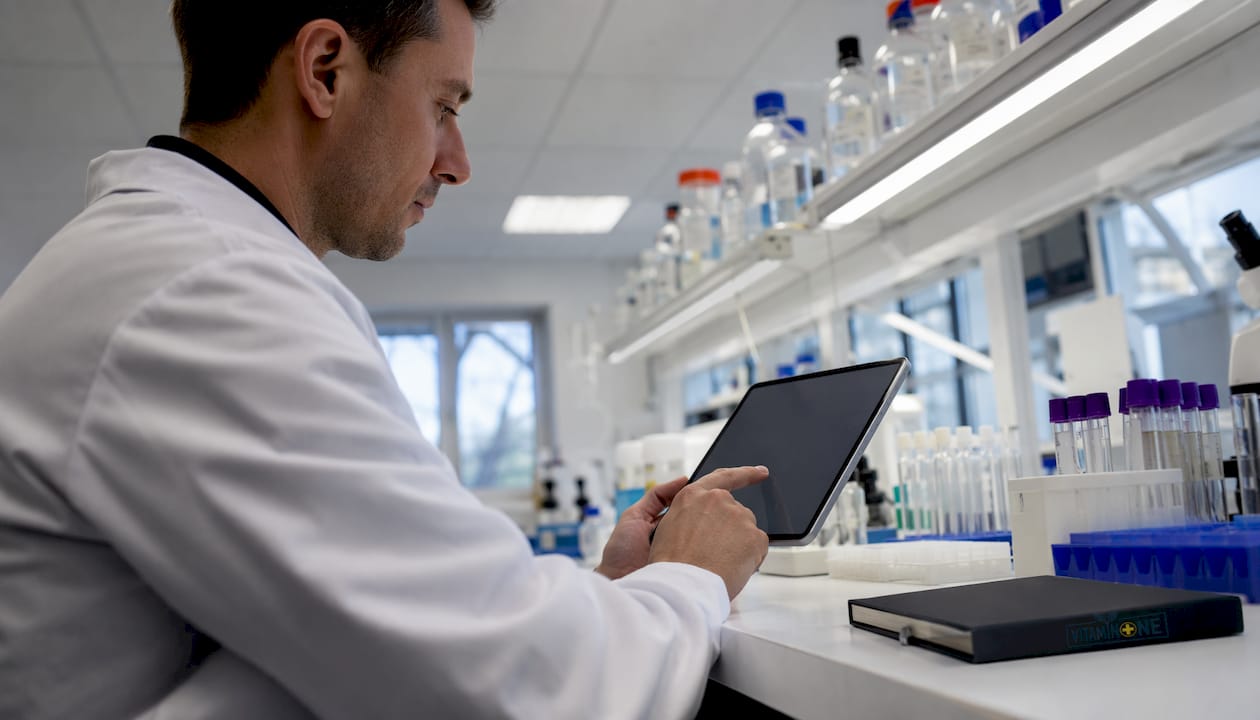 En forskare studerar hur olika hormoner samverkar genom att analysera data från laboratorieexperiment.