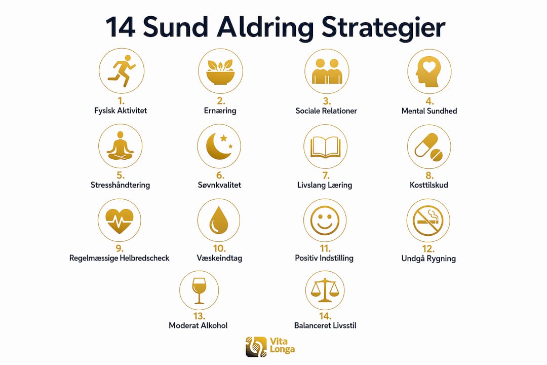 Oversigt: 14 gode råd til et sundt liv efter 40