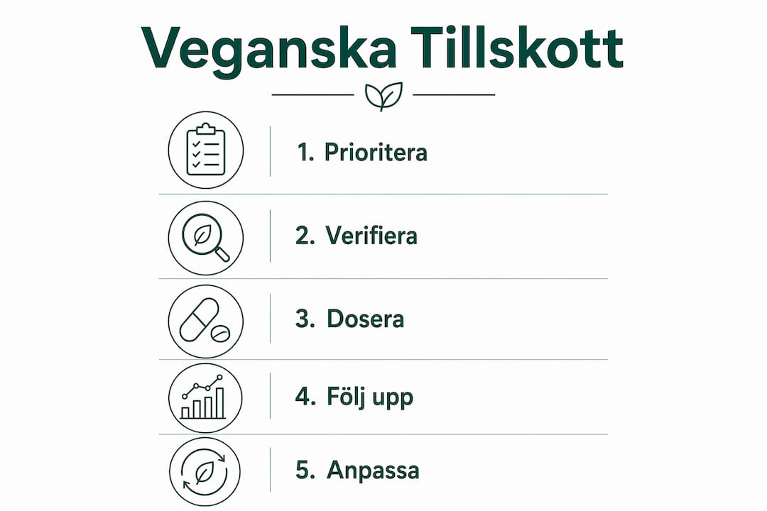 Guide: Så tar du steget till veganska kosttillskott – en översikt i infografik
