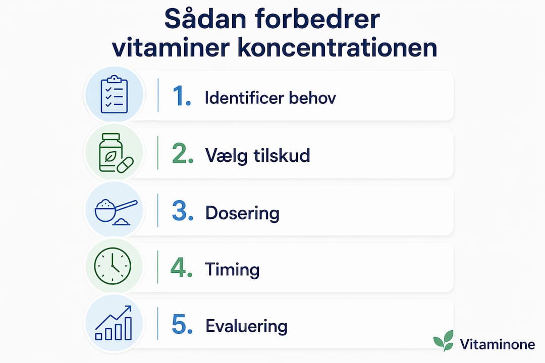 Infografik: Sådan styrker du din koncentration med de rette vitaminer – trin for trin