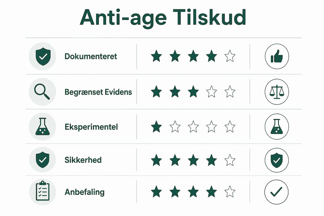 Grafisk oversigt: De mest populære typer af anti-age kosttilskud