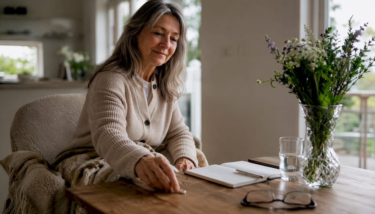 En kvinde gør sit magnesiumtilskud klar til aftenen