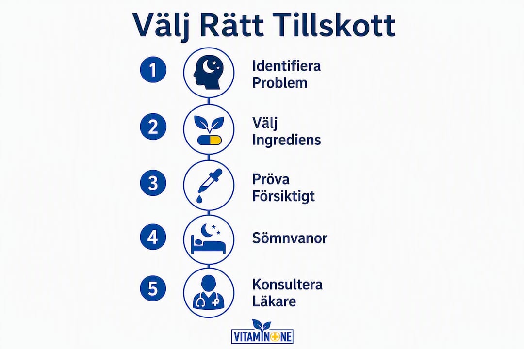 Grafisk översikt över hur du kan fatta beslut kring användning av sömntillskott