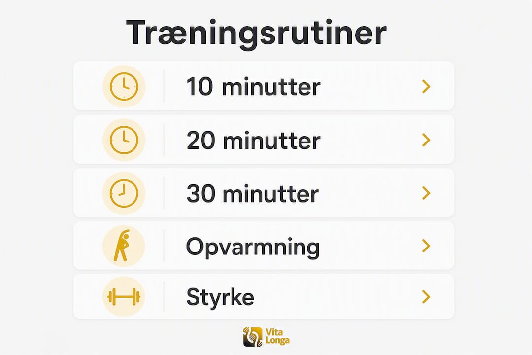 Infografik: Effektive hjemmetræningsprogrammer til 10, 20 og 30 minutter