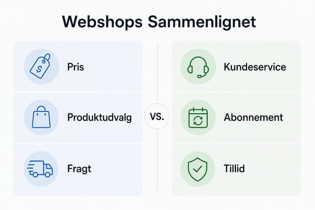 Oversigt: Sammenligning af populære helsekostbutikker på nettet
