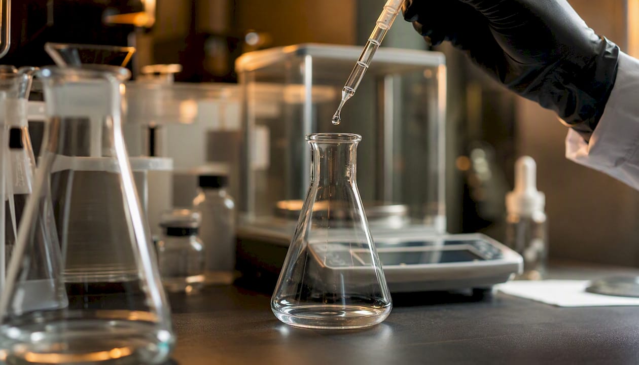 Laboratorieutrustning som används för att mäta THC-halter
