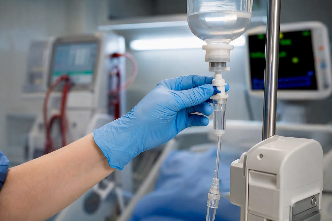 Intravenøs behandling på hospital ved forgiftning