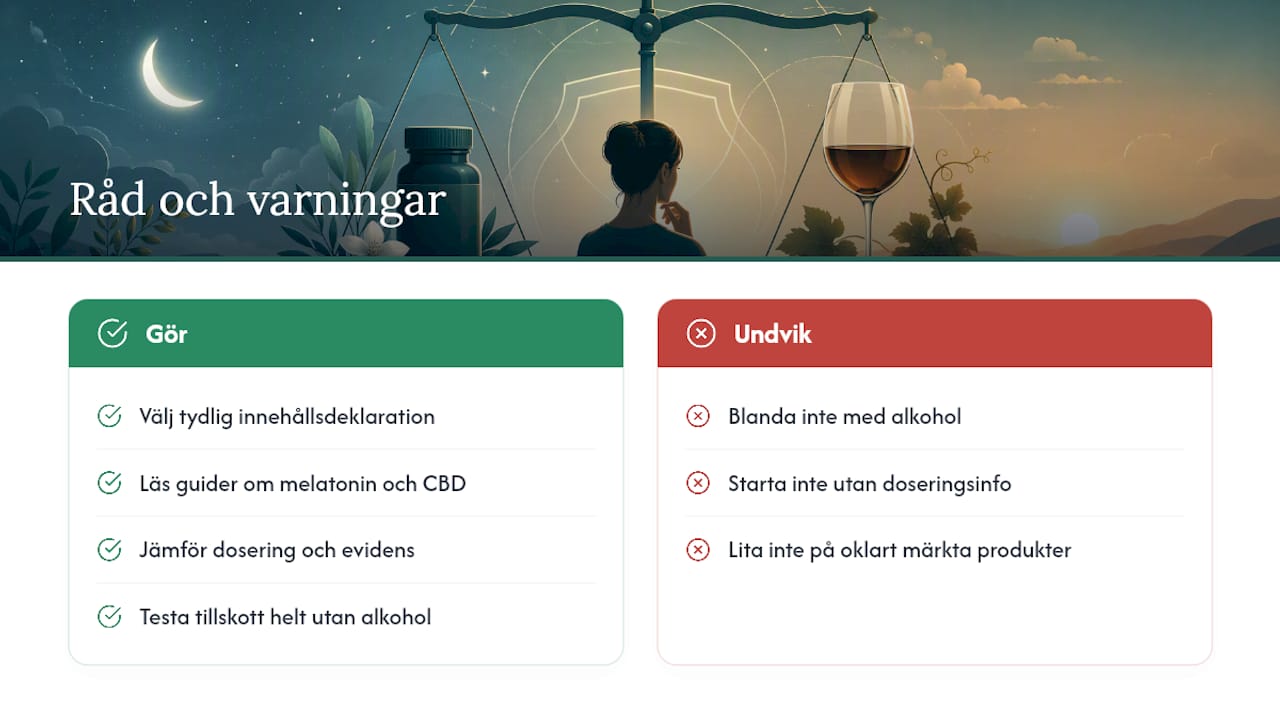 Produkter och guider som kan hjälpa dig sova bättre — overview diagram