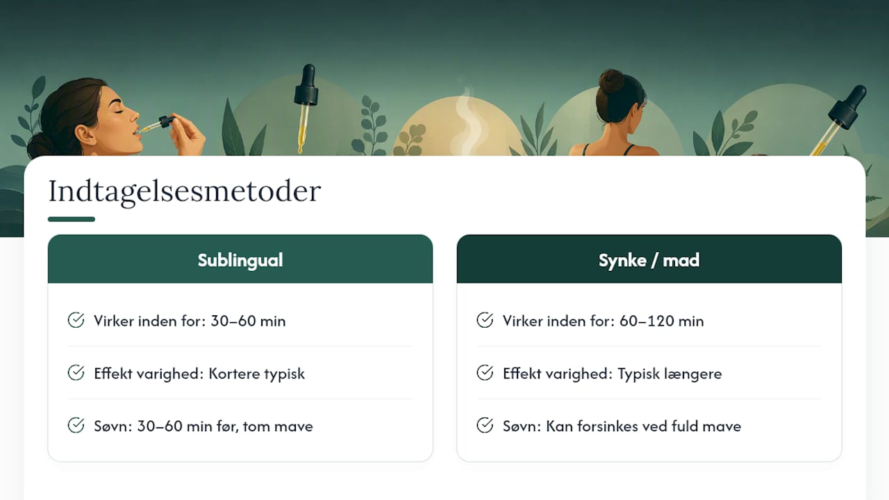 Sammenligning af to måder at indtage CBN på