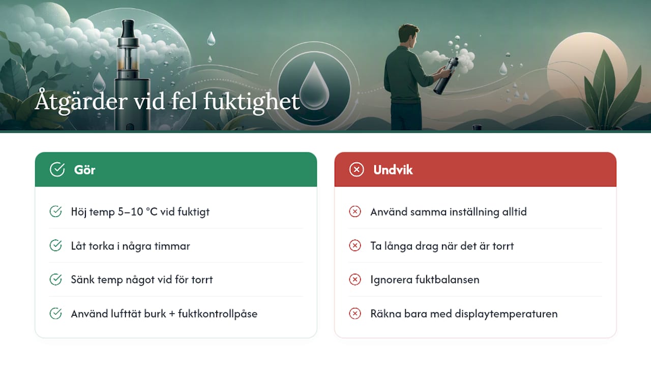 Vad gör du om materialet är för fuktigt eller för torrt? — overview diagram