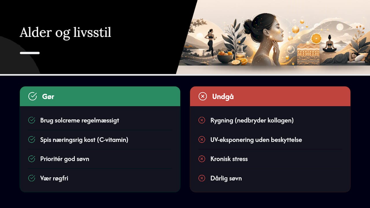 Alder og livsstil ændrer, hvor meget kollagen og C-vitamin du har brug for — overview diagram