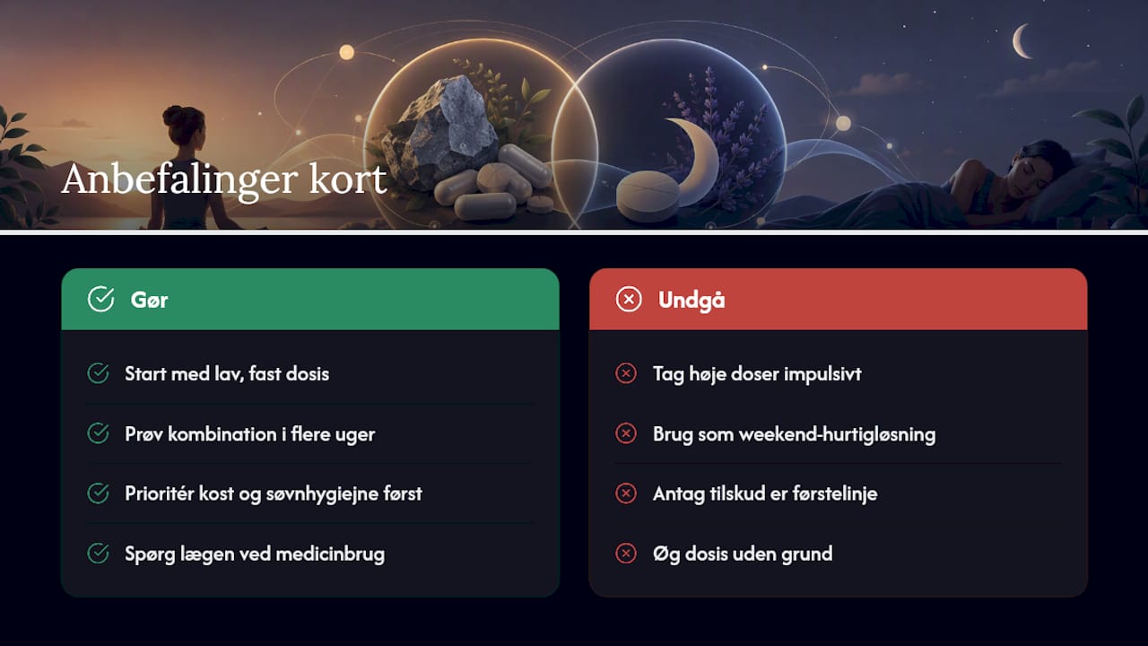 Vores anbefaling: start enkelt, og lyt til kroppen — overview diagram