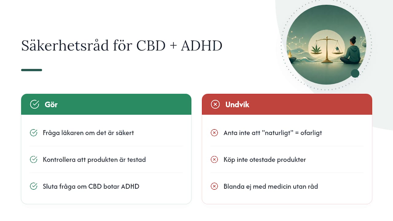 Varför försiktighet slår hype när det gäller CBD och ADHD — overview diagram