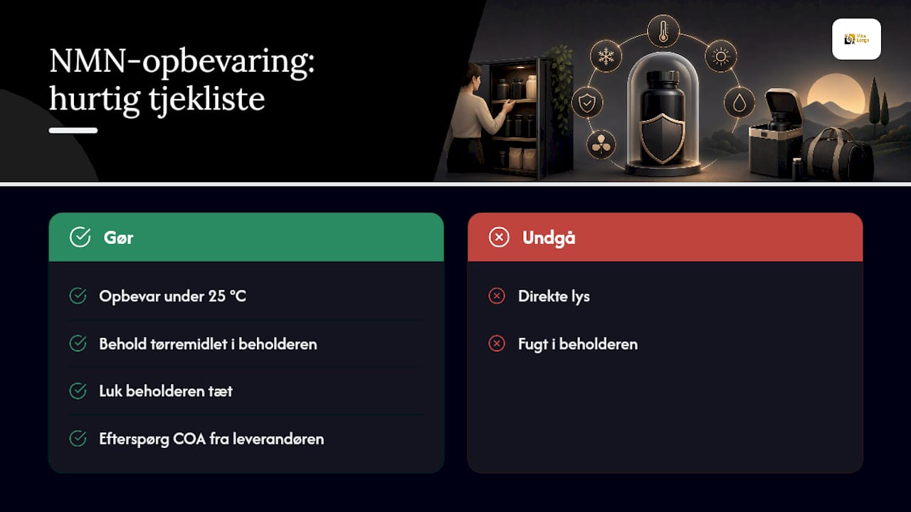 Fem råd til sikker opbevaring af NMN