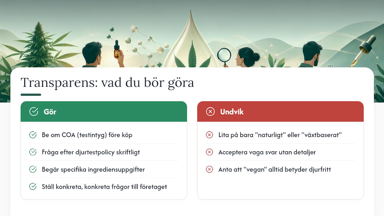 Varför transparens borde vara ditt främsta krav som vegansk köpare — overview diagram