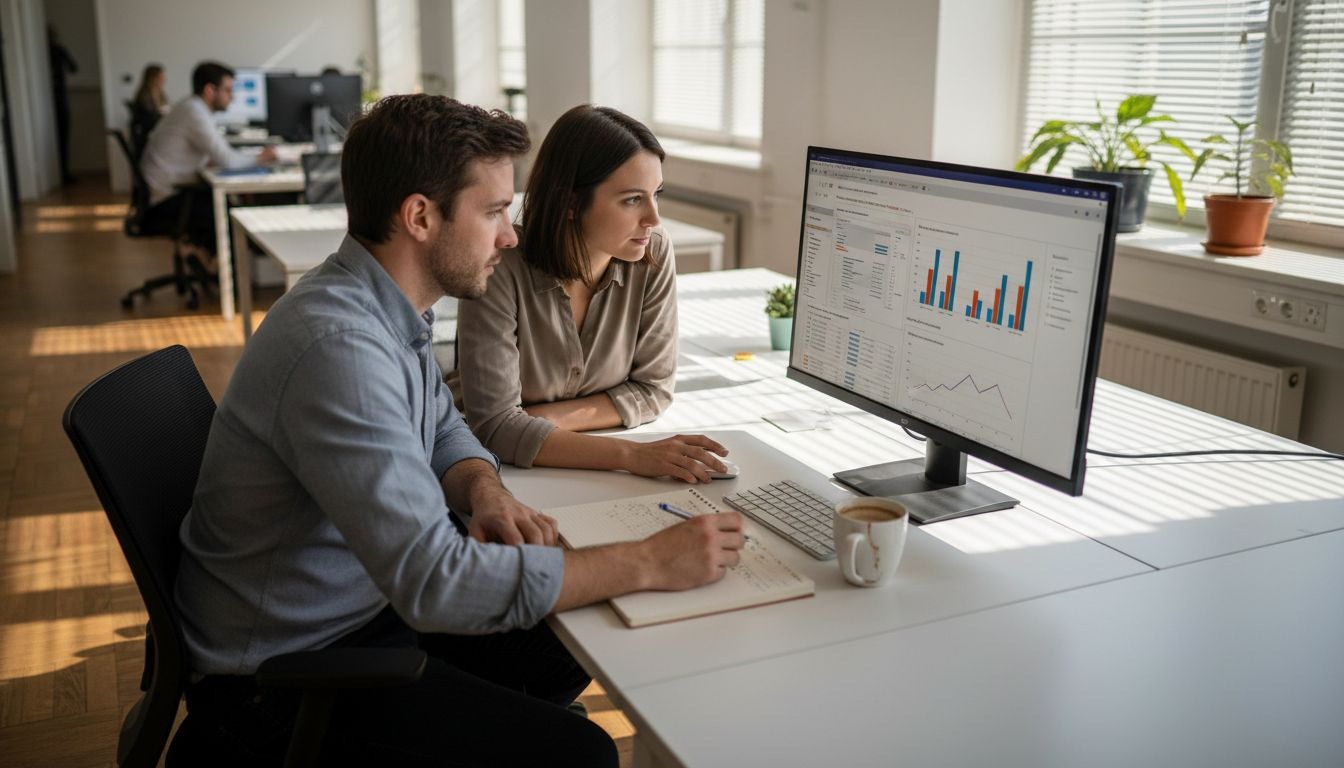 Des collègues en train d’optimiser ensemble une campagne Google Ads