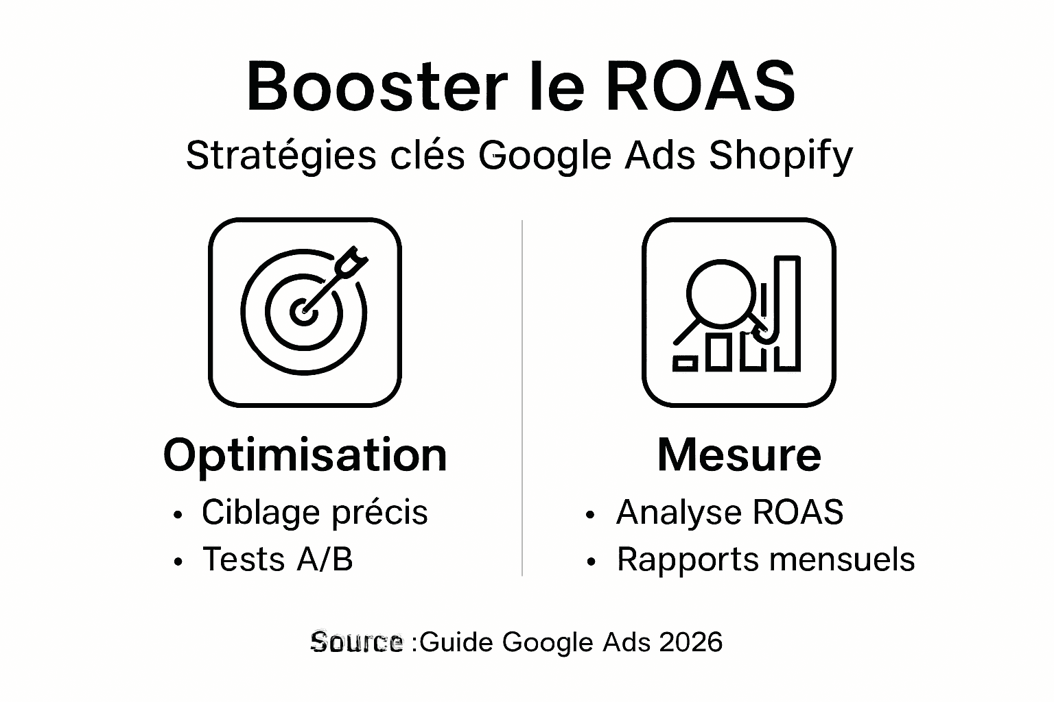 Visuel explicatif sur le ROAS des campagnes Google Ads pour les boutiques Shopify