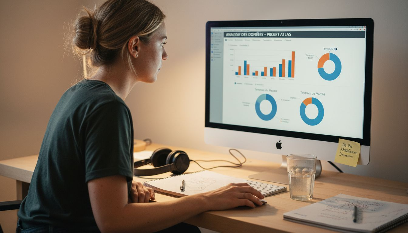 Une femme examine les statistiques d’audience de ses campagnes sur Shopify.