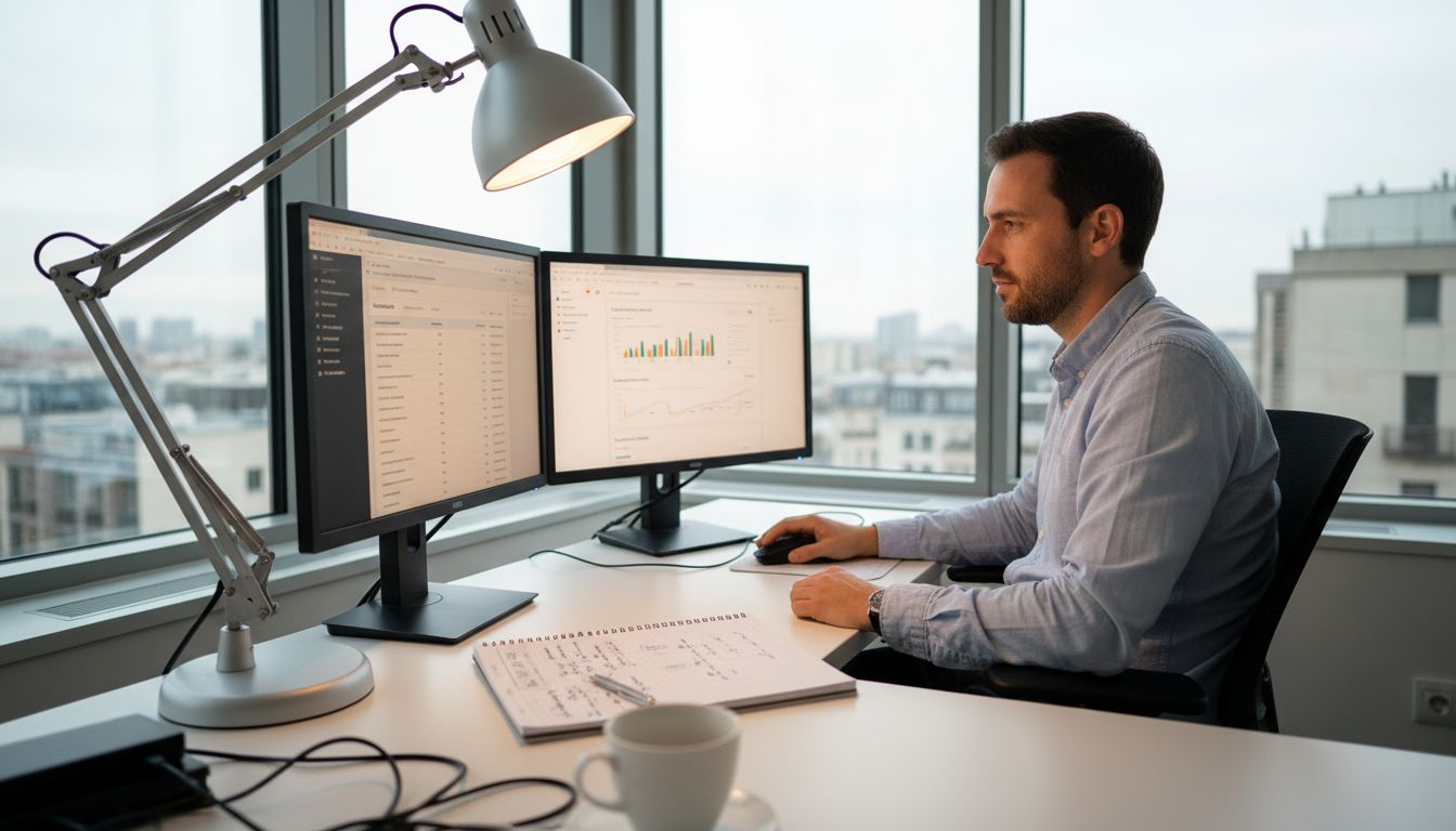 Responsable en charge de la configuration de Shopify et Google Ads depuis son poste de travail