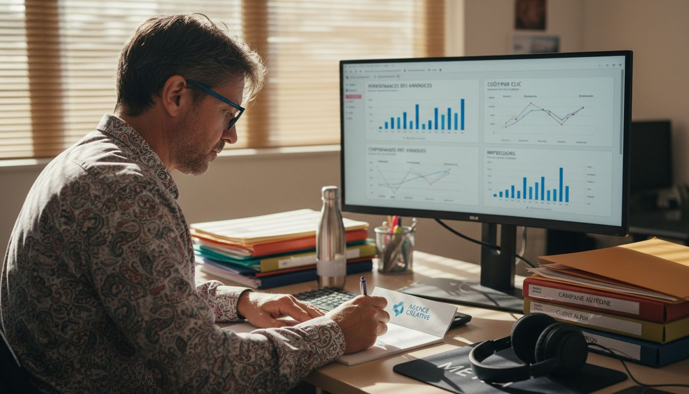 Spécialiste Meta Ads en agence, en train d’analyser et d’optimiser les campagnes publicitaires.