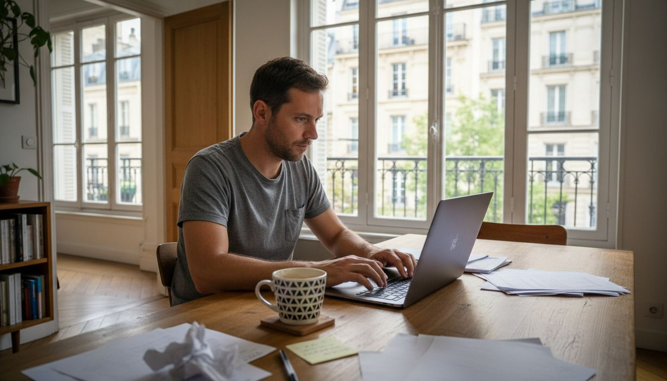 Un homme analyse des données sur Shopify depuis son ordinateur