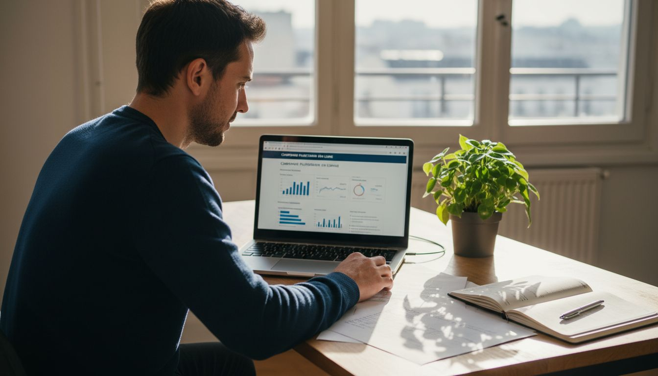 Un responsable de boutique Shopify analyse les performances de sa campagne Google Ads sur son ordinateur.