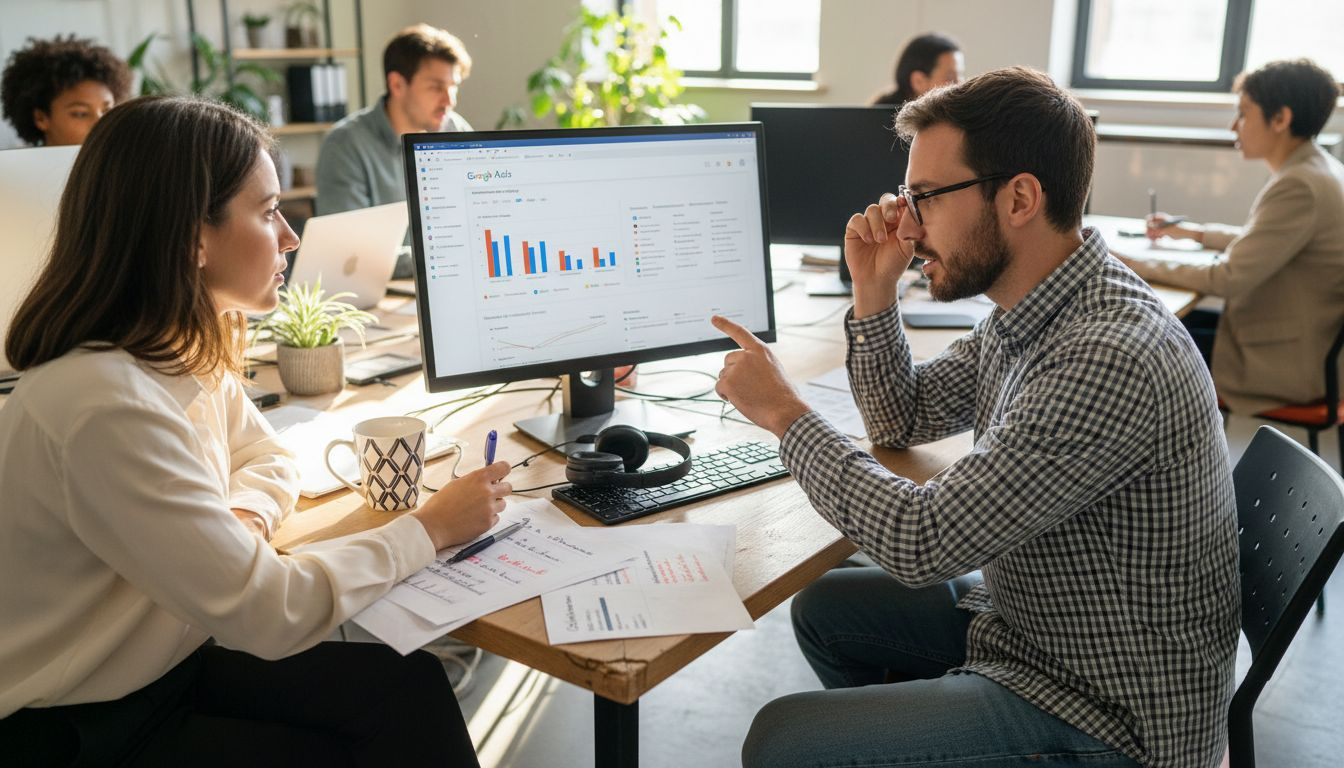 Les spécialistes du marketing analysent les coûts par clic sur Google Ads pour optimiser leurs campagnes.