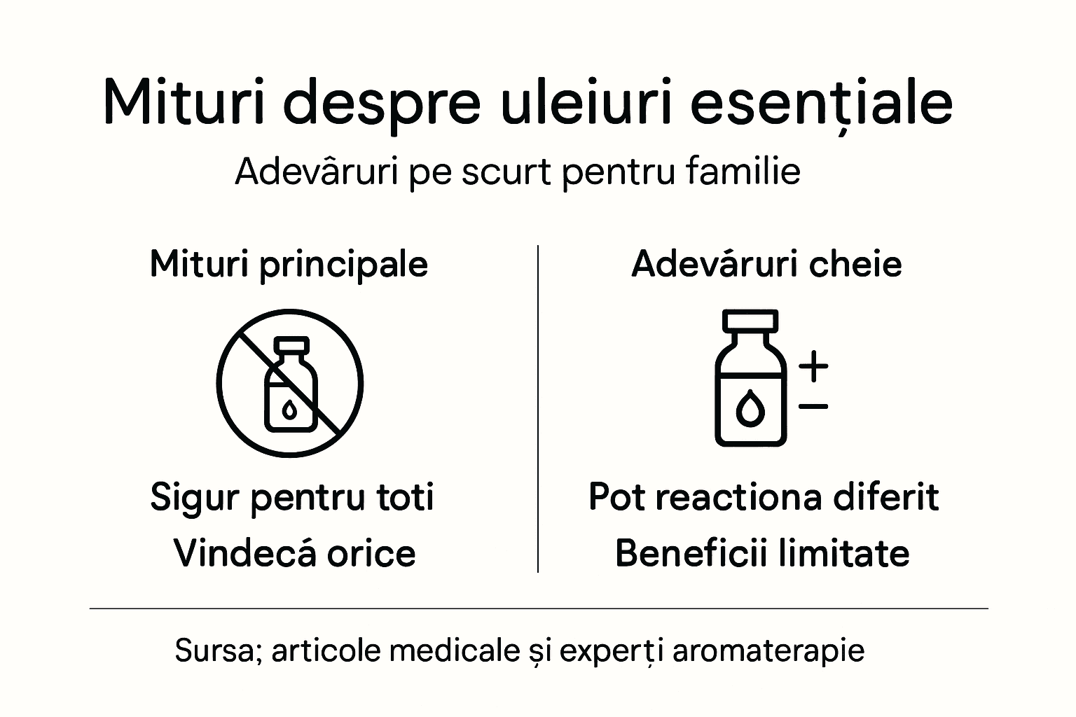 Infografic: Ce e mit și ce e realitate despre uleiurile esențiale