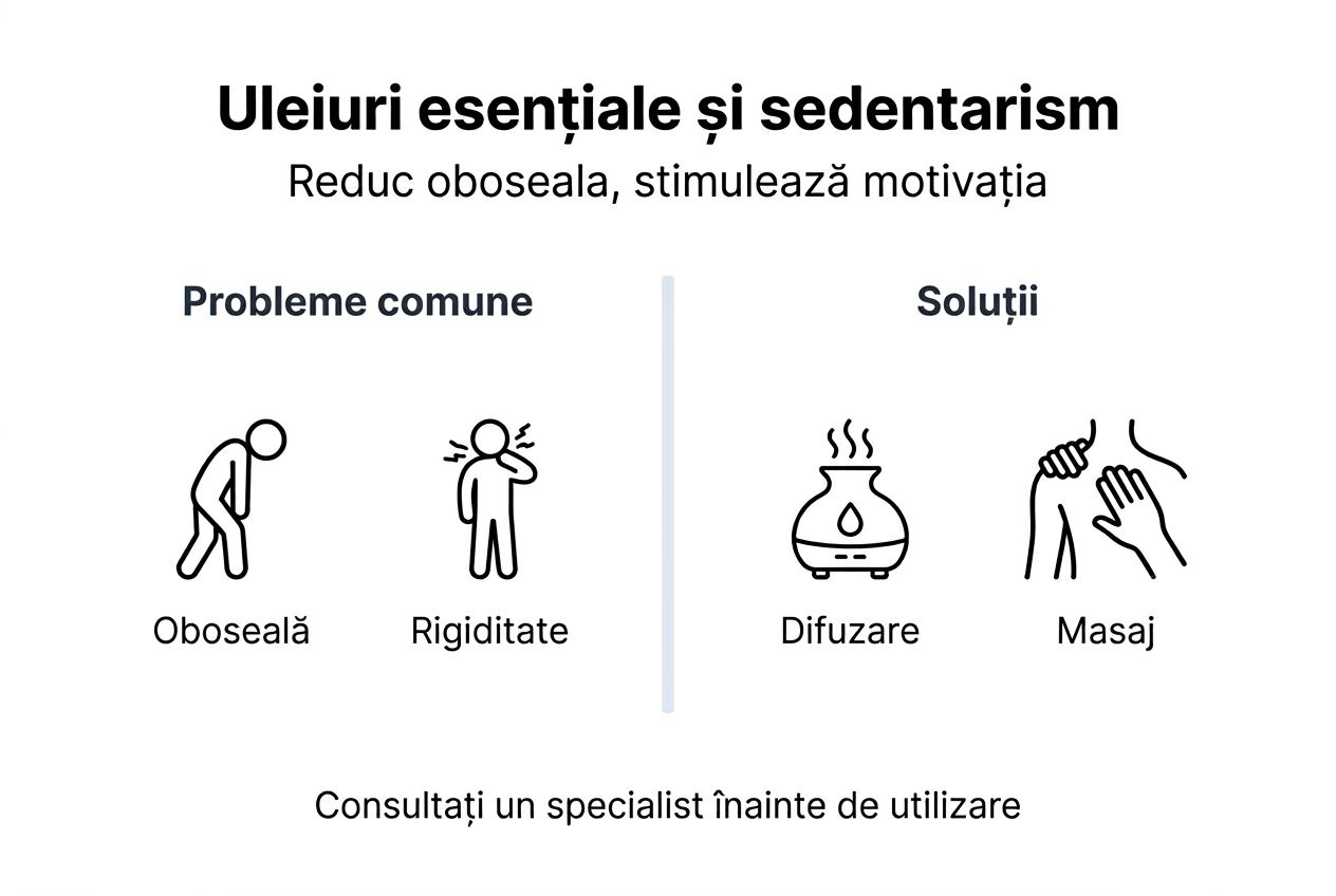 Infografic: Cum ne afectează sedentarismul și ce rol pot avea uleiurile esențiale