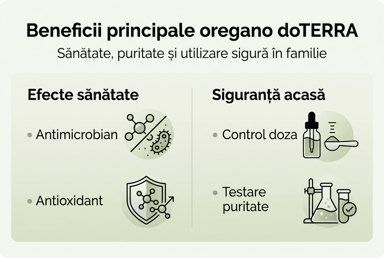 Descoperă principalele beneficii ale uleiului de oregano – prezentate simplu și clar, într-un infografic util.