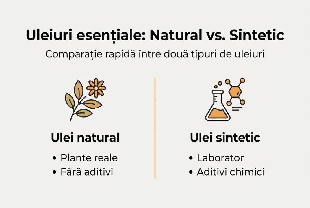 Infografic: Cum alegi între uleiul natural și cel sintetic – principalele diferențe