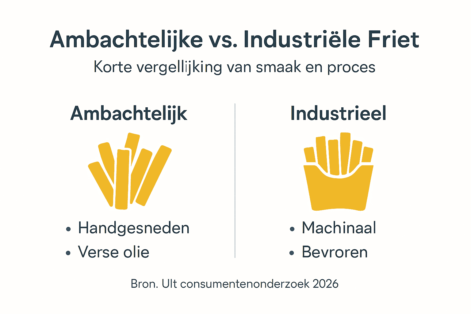 Infographic: het verschil tussen ambachtelijke en fabrieksfriet