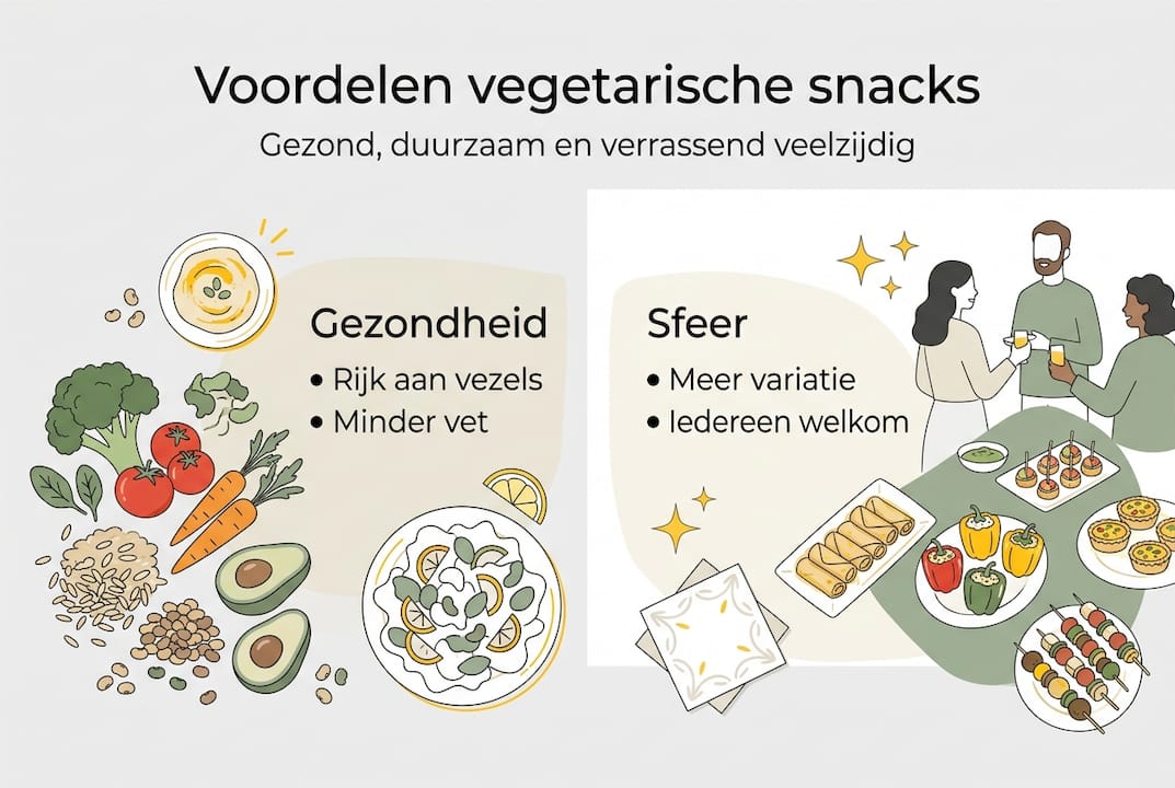 Infographic: de pluspunten van vegetarische snacks bij catering op een rij