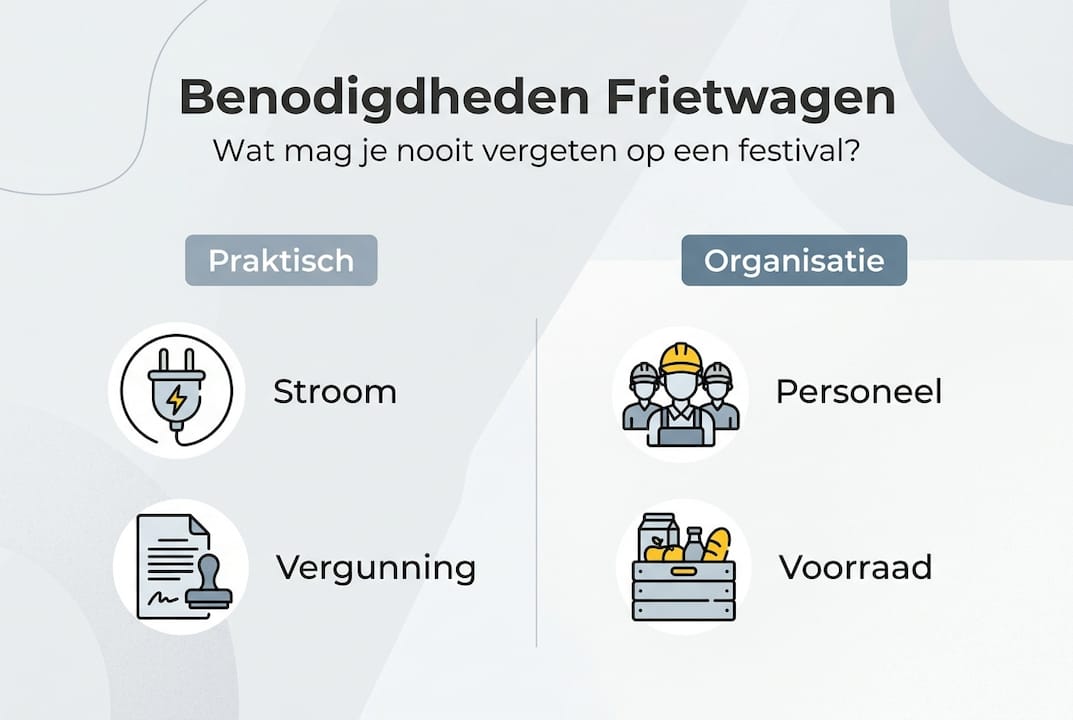 Overzicht: Wat heb je nodig voor een frietkraam op een festival?