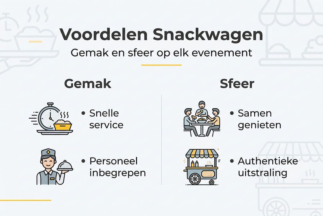 Infographic: de pluspunten en gezelligheid van een snackwagen op jouw evenement
