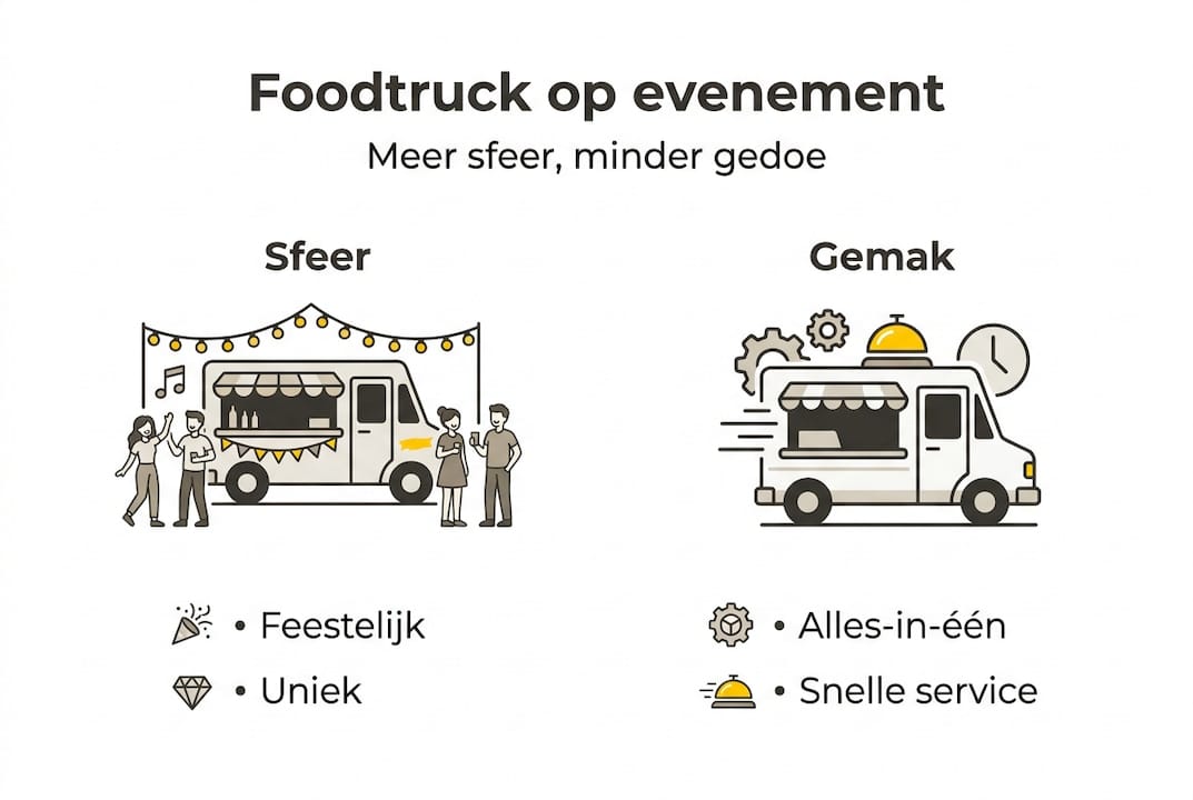 Strakke infographic: de pluspunten van een foodtruck op een rij